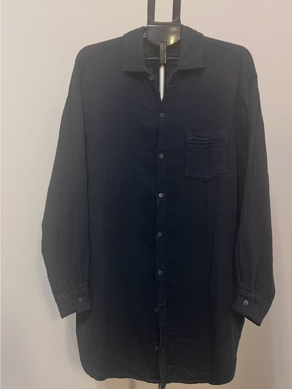 Free People x CP Shades Navy Cotton Oversized Tunic Shirt – Size L
